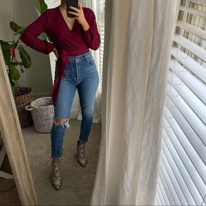 Fashion Nova Maroon Blouse